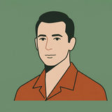 Portrait illustré de Maxime Toureille, rédacteur en chef de Quelle Fleur Offrir